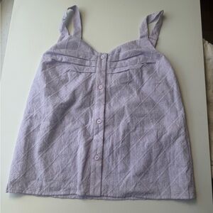 Doe and Rae Lavender Eyelet Button-Front Cami Top